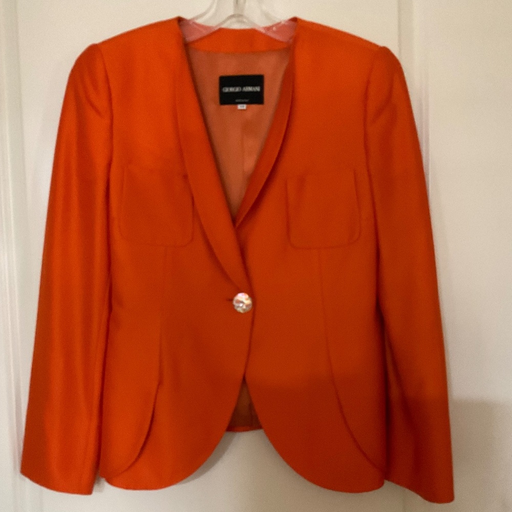 GIORGIO ARMANI SILK ORANGE BLAZER